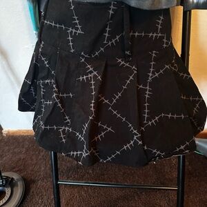 Disney Stitched Black and Gray Mini Skirt goth nightmare before Christmas